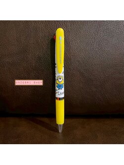 ปากกา Jetstream 0.5 ลาย Minion สีเหลืองขาว หมึกมี 3 สี แดง ดำ น้ำเงิน ตรงที่เสียบเป็นแบบคลิป ติดแน่น