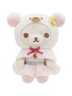 ตุ๊กตา Rilakkuma: Swan and Gold Flower แบบ Korilakkuma ขนาด 17 x 15 x 10 ซม.