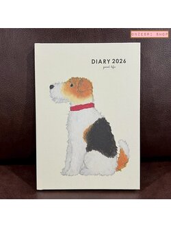 สมุด 2026 Schedule Book เล่มหนา B6 ลาย Yusuke Yonezu - Dog ปกแข็ง ขนาด 13.5 x 18.8 x 1.3 ซม. (144 หน้า) มีให้จดตั้งแต่เดือน 12/2025 - 12/2026 เป็นปฎิทินแบบ monthly & weekly