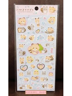 Sticker ลาย Kokoro Araiguma (Kokoro Raccoon) แบบหัวใจ ขนาด 20 x 9.5 ซม.