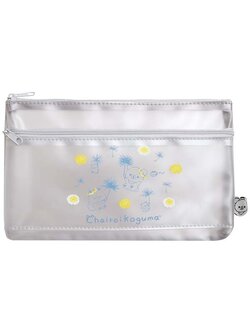 กระเป๋าพลาสติกใส Rilakkuma - Chairoikoguma Dandelions and Twin Hamsters Flat Case ขนาด 13 x 22.5 x 2.5 ซม.