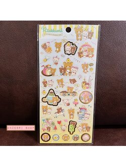 สติกเกอร์ Rilakkuma Yum Yum Sweets? Amusement Park แบบสีเหลือง ขนาด 20 x 9.5 ซม.