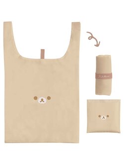 กระเป๋า Eco Bag ลาย Rilakkuma Cotton Face แบบ Rilakkuma พับได้ พกพาสะดวก ขนาด 63 x 38 ซม. / พับแล้วเหลือ 14 x 14 ซม.