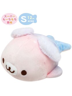ตุ๊กตาแมวน้ำ Mamegoma Sky Aquarium ไซส์ S แบบสีชมพู Gradient goma มีปีกด้านหลัง เป็นแบบ Super Mochi นุ่มนิ่ม ขนาด 5.5 x 7.5 x 12 ซม.