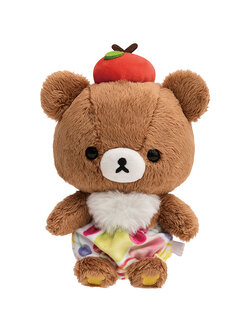 ตุ๊กตา Rilakkuma Fruits ไซส์ S แบบ Chairoikoguma Apple ขนาด 19 x 14 x 10 ซม.