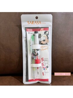Set ปากกา Zebra Sarasa Clip x Disney จากญี่ปุ่น แบบ Mickey มีปลอก Sarara Select 1 ปลอก พร้อมไส้ 5 สี (หัว 0.5) และปากกา Zebra Sarasa Clip Marble Color หัว 0.5