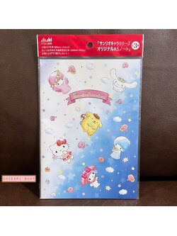 สมุด Sanrio Characters x Asahi Notebook (Limited) รวมลายตัวคาแรคเตอร์ Sanrio สีขาวน้ำเงิน ขนาด 14.8 x 21 ซม. (A5) มี 32 หน้า ของพรีเมียมจาก Asahi ญี่ปุ่น