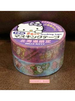 Sanrio Masking Tape Set 2 ม้วน จาก Hokkaido (Limited) เทปตกแต่งลาย Hello Kitty แบบหมี & Clione แต่ละม้วนขนาดกว้าง 1.5 ซม. ยาว 10 ม.