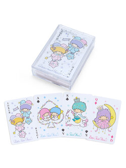 กล่องกระดาษโน้ต Forever Sanrio ลาย Little Twin Stars ทำเป็นแบบกล่องไพ่ มีกระดาษ 4 ลาย รวม 140 แผ่น ขนาด 6.4 x 9.5 x 2.5 ซม.