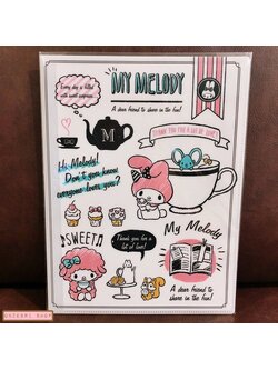 แฟ้ม A4 ลาย My Melody Cafe ด้านในใส่เอกสารได้สองด้านซ้ายขวา เป็นแบบ pocket ใส่ได้ 10 ช่อง
