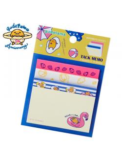 กระดาษโน้ต Tack Memo ลาย Gudetama 5th Anniversary Summer Series มีทั้งแบบเนื้อกระดาษ เนื้อแผ่นใส มี 4 ลายในเซ็ต ขนาด 8.5 x 11.5 x 0.8 ซม. ลายละ 15 แผ่น รวม 60 แผ่น