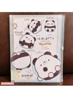 แฟ้ม A4 ลาย แพนด้า Hamipa สีฟ้าขาว แยกใส่เอกสารได้ 6 ช่อง + 1 ช่องซิปด้านหลัง