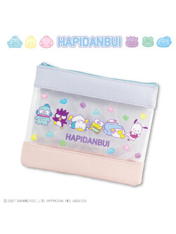 กระเป๋า Hapidanbui Clear Flat Pouch เป็นแบบใส ตรงด้านบน-ล่างเป็นหนังเทียม ขนาด 18 x 16 ซม.