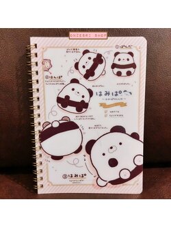 สมุดริมลวด แพนด้า Hamipa สีชมพู ขนาด B6 (18 x 12.5 ซม.) 120 หน้า