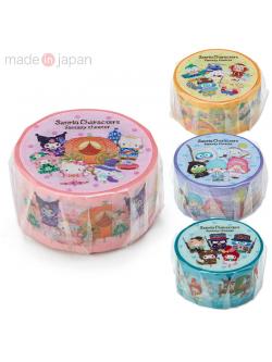 เทปตกแต่งจากญี่ปุ่น Masking Tape ลาย Sanrio Fantasy Theater (Limited) ขนาด 2 ซม. x 5 ม. มี 4 สีให้เลือก