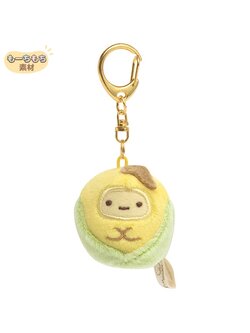 พวงกุญแจตุ๊กตาเล็ก Sumikko Gurashi Shiro Kuma's Corn Soup แบบ Tapioca (Corn) ขนาด 4 x 3.5 x 3 ซม.