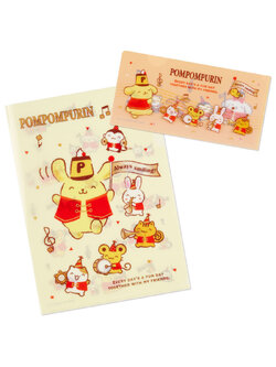 Set แฟ้ม 2 ขนาด ลาย Pompompurin 25th Anniversary (Marching Band) มีขนาด A4 / Ticket Case