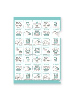 แฟ้ม A4 แบบ 1 ช่อง Sanrio Nostalgic Pattern แบบ Cinnamoroll ทำเป็นลายย้อนยุค