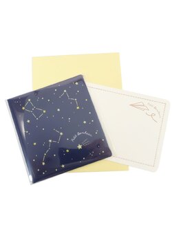 Petit Bonheur Mask Case & Card from Japan การ์ดพร้อมซองพลาสติกใส่มาสก์ แบบ Star สีน้ำเงินเข้ม มาพร้อมซอง ใช้เป็นของขวัญได้ ขนาดการ์ด 12 x 9 ซม. / ขนาดซองใส่มาสก์ 20.5 x 11 ซม. (วัดแบบกางออก)