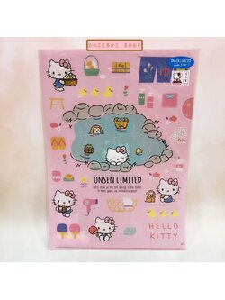 แฟ้ม A4 ลาย Hello Kitty Japan Onsen Limited แบบสีชมพู