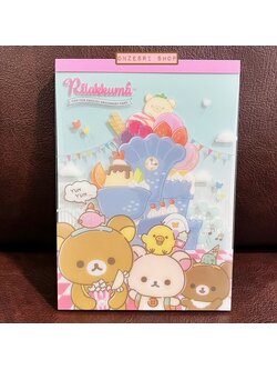 สมุดฉีก Rilakkuma Yum Yum Sweets? Amusement Park แบบสีฟ้า ขนาด 14.8 x 10.5 ซม. มี 4 ลาย รวม 100 แผ่น
