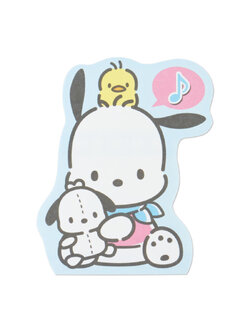การ์ดเปล่า Sanrio & Seal Card แบบ Pochacco สามารถเขียนด้านในได้ มีสติกเกอร์น่ารักให้แปะได้ 1 แผ่น มาพร้อมซองลายน่ารักเข้ากัน ขนาดประมาณ 12 x 16 ซม.