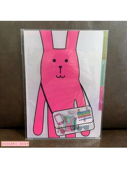 แฟ้ม A4 Craftholic Japan ลายกระต่ายสีชมพู Fuschia Rab แยกใส่เอกสารได้ 3 ช่อง