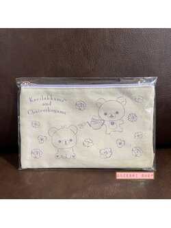 กระเป๋า Rilakkuma Korikogu's Flower Tea Time (Limited) แบบลายสีม่วง ขนาด 13 x 20 ซม. ทำจากผ้าแคนวาส ไม่มีขายทั่วไป เป็นแบบต้องลุ้นกับทางหน้าร้าน San-X ที่ญี่ปุ่นเท่านั้น