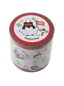 Yojote Tape ลายเพนกวิน Koupen Chan Marching Band ขอบสีแดง ขนาดกว้าง 4.5 ซม. ยาว 4 ม. ทนทาน แปะได้ทั้งกระดาษ พลาสติก ฯลฯ
