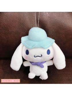 พวงกุญแจ Cinnamoroll Camping ใส่ผ้าพันคอ ใส่หมวก ขนาด 13 x 13 ซม.