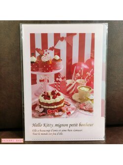 แฟ้ม A4 Hello Kitty Sweet Deco สีชมพูอ่อน (Afternoon Tea) แยกใส่เอกสารได้ 5 ช่อง