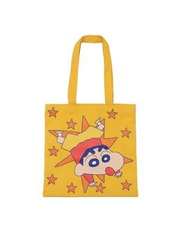 กระเป๋า Crayon Shinchan Colorful จากญี่ปุ่น ลาย Star สีเหลือง ขนาด 35 x 35 ซม.
