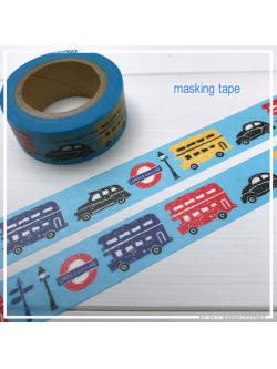 Masking Tape เทปตกแต่งจากญี่ปุ่น ลาย London Bus ขนาด 1.5 ซม. x 7 ม.