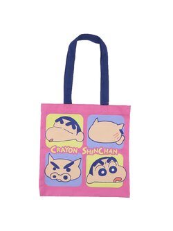 กระเป๋า Crayon Shinchan Colorful จากญี่ปุ่น ลาย Buriburizaemon สีชมพู ขนาด 35 x 35 ซม.