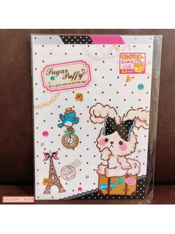 แฟ้ม A4 ลายกระต่าย Sugar Puffy จาก Mind Wave Japan (สีขาวลายจุด) แยกใส่เอกสารได้ 3 ช่อง เปิดจากด้านบน