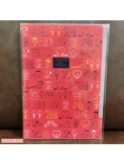 แฟ้ม A4 Snoopy ลาย Dessert (สีแดง) แยกใส่เอกสารได้ 5 ช่อง