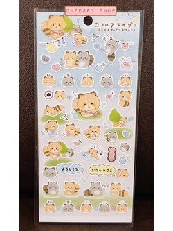 Sticker ลาย Kokoro Araiguma (Kokoro Raccoon) แบบ Face ขนาด 20 x 9.5 ซม.