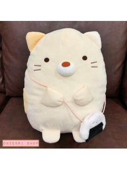 ตุ๊กตา Sumikko Gurashi Onigiri แบบแมว Neko ตรงกระเป๋าข้าวปั้นใส่ของได้เล็กน้อย ขนาด 37 x 30 x 20 ซม.