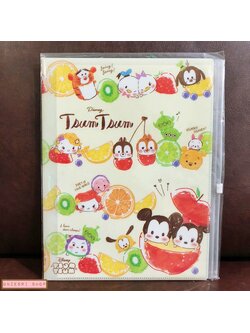 แฟ้ม A4 ลาย Disney Tsum Tsum (Fruity) แยกใส่เอกสารได้ 6 ช่อง + 1 ช่องซิปด้านหลัง