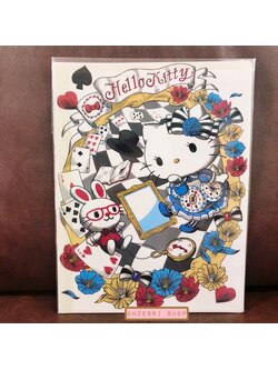 แฟ้ม A4 ลาย Hello Kitty x Alice in Wonderland (ลายไพ่หัวใจ) แยกใส่เอกสารได้ 6 ช่อง แบบ Pocket