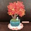 Autumn Pop Up Card จาก Hallmark Japan การ์ดเปล่าแบบน้องแมวญี่ปุ่นกับต้นบอนไซใบสีส้ม มีกากเพชร กางตั้งได้ ด้านล่างเขียนได้ มาพร้อมซอง ขนาด 16.8 x 11.4 ซม.