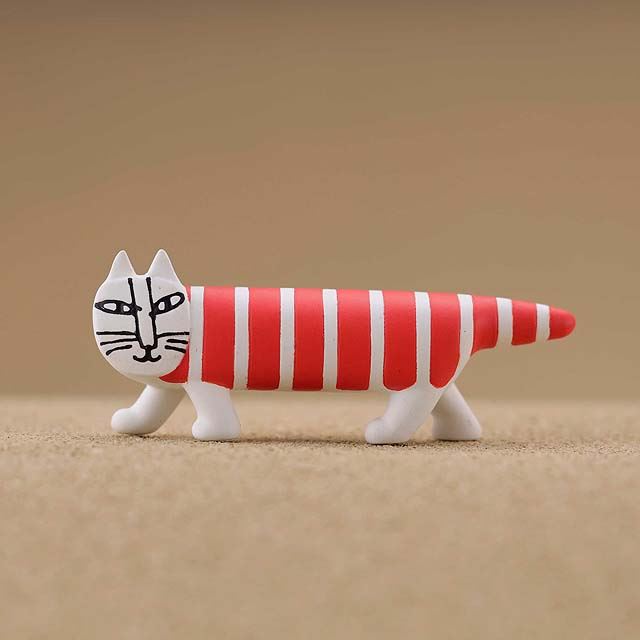 โมเดล Lisa Larson Mikey Lot of Cats Collection Vol.2 แบบ Red stripes Cat (แมวลายทางแดงขาว)