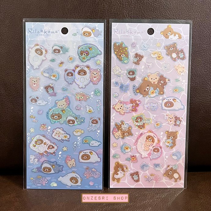 สติกเกอร์ Rilakkuma Under the Sea Sticker ขนาด 20 x 9.5 ซม. มี 2 แบบให้เลือก