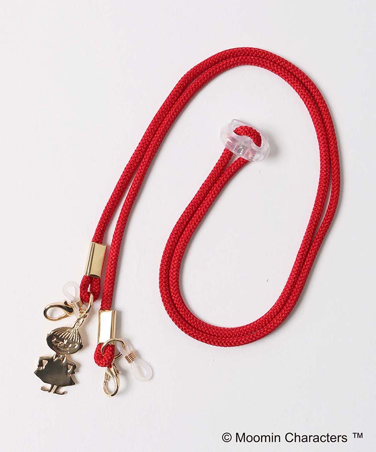 สายคล้องหน้ากาก Moomin Mask Strap แบบ Little My สีแดง ขนาดยาว 80 ซม. เป็นสายเชือกแต่งโลหะสีทอง
