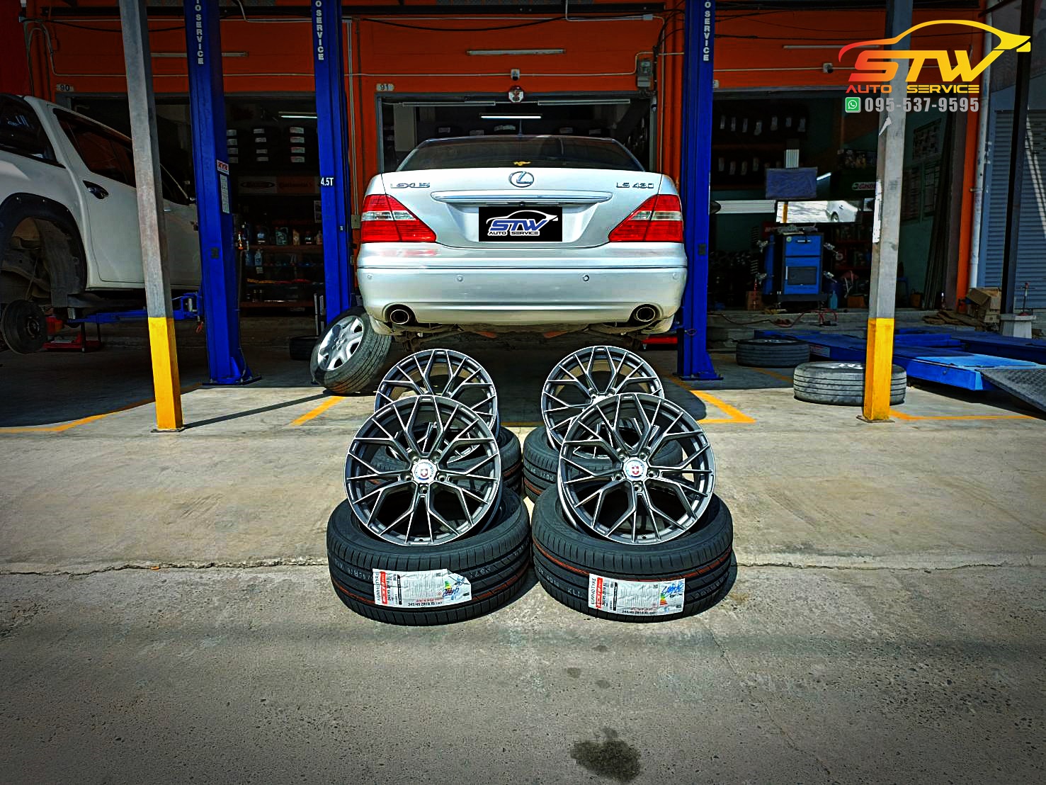 ล้อแม็ก MGW HRE FF-010 ขอบ18 ยาง KUMHO ECSTA PS71 245/45R18 100Y ติดตั้งใส่ LEXUS LS430