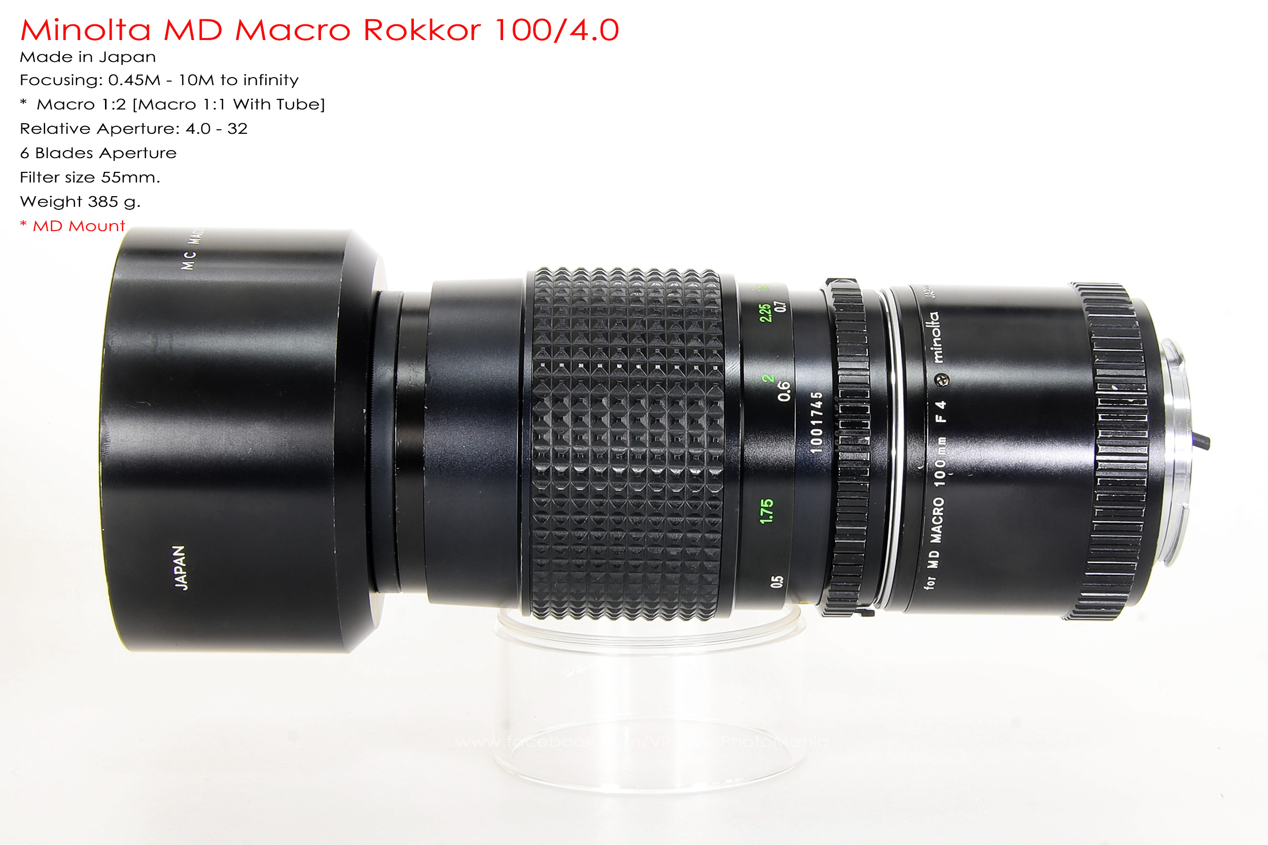 Minolta MD Macro Rokkor 100/4.0 *MD Mount เลนส์เทเลมาโครคมๆ