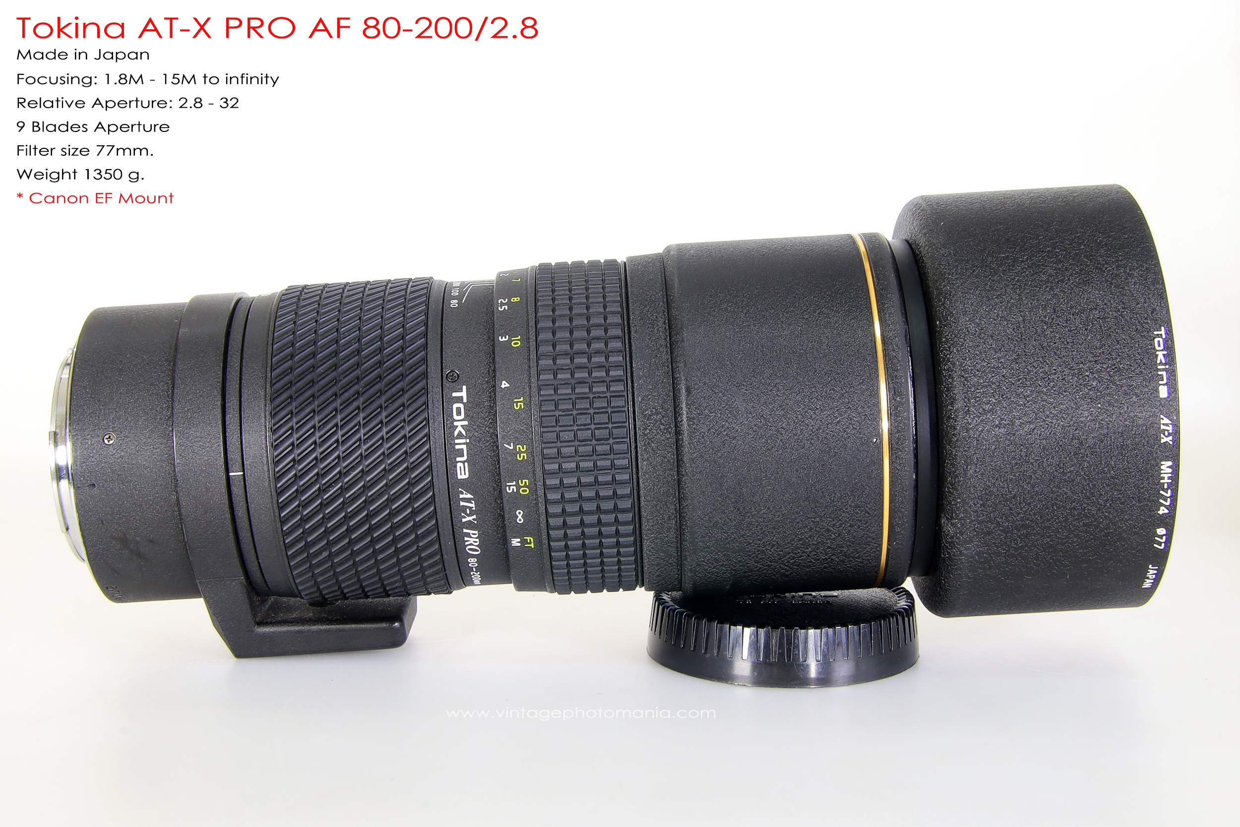 Tokina AT-X PRO AF 80-200/2.8 *Canon EF Mount เลนส์เทเลละลาย