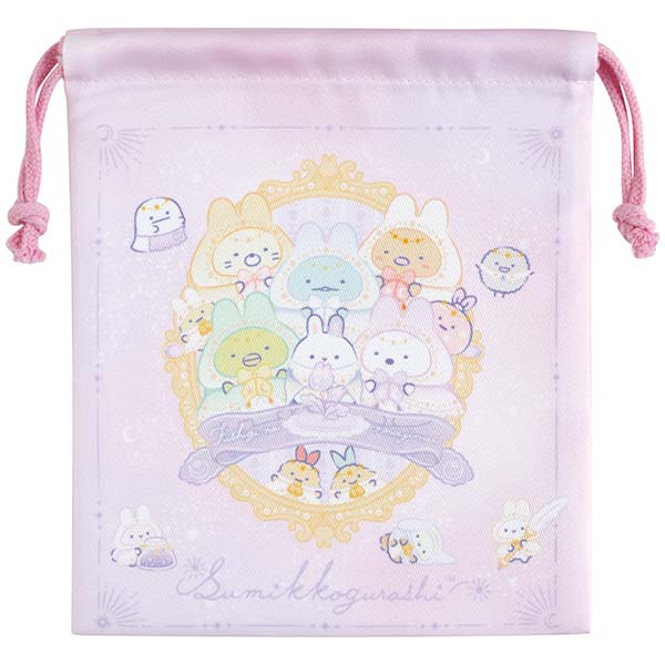เซ็ตกระเป๋ารูดเชือก 3 ใบ ลาย Sumikko Gurashi Rabbit's Mysterious Charm ขนาด 21 x 18 ซม.