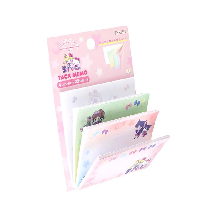 Tack Memo กระดาษโน้ตฉีก Sailor Moon Eternal x Sanrio Characters แบบสีชมพู ขนาด 8.5 x 11.5 x 0.8 ซม. มี 4 ลาย รวม 80 แผ่น