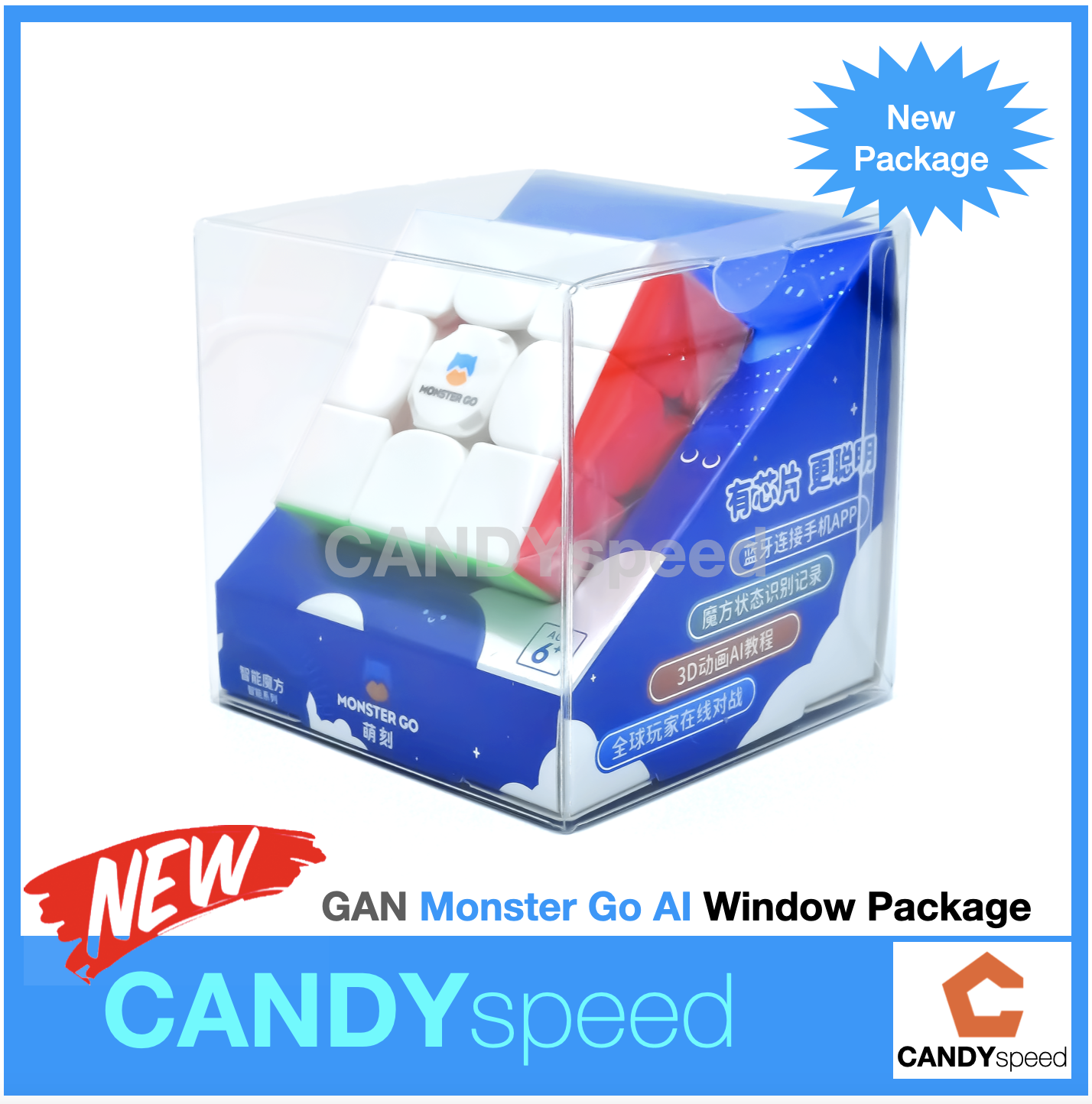 รูบิค Cube GAN Monster GO AI 3x3 Magnetic มีแม่เหล็ก | MG3 AI | By CANDYspeed